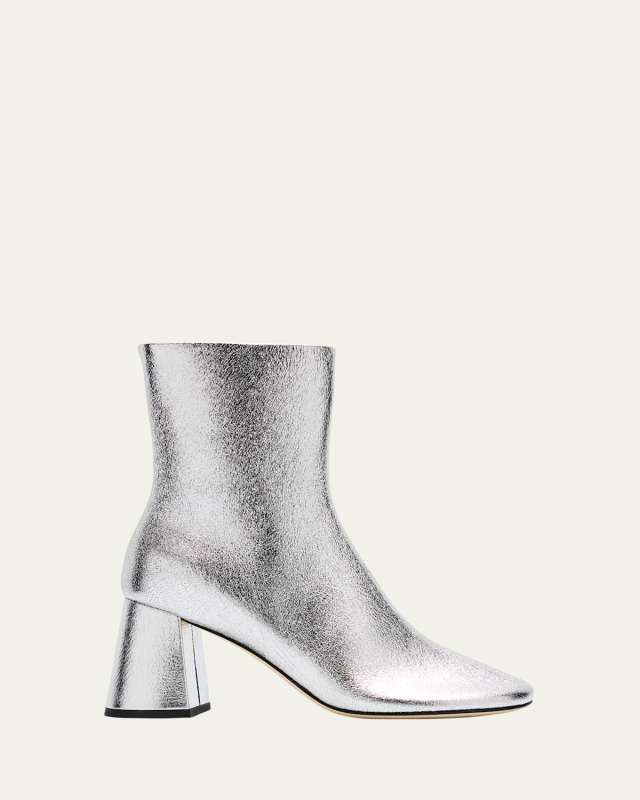 Harlow Metallic Leather Ankle Booties