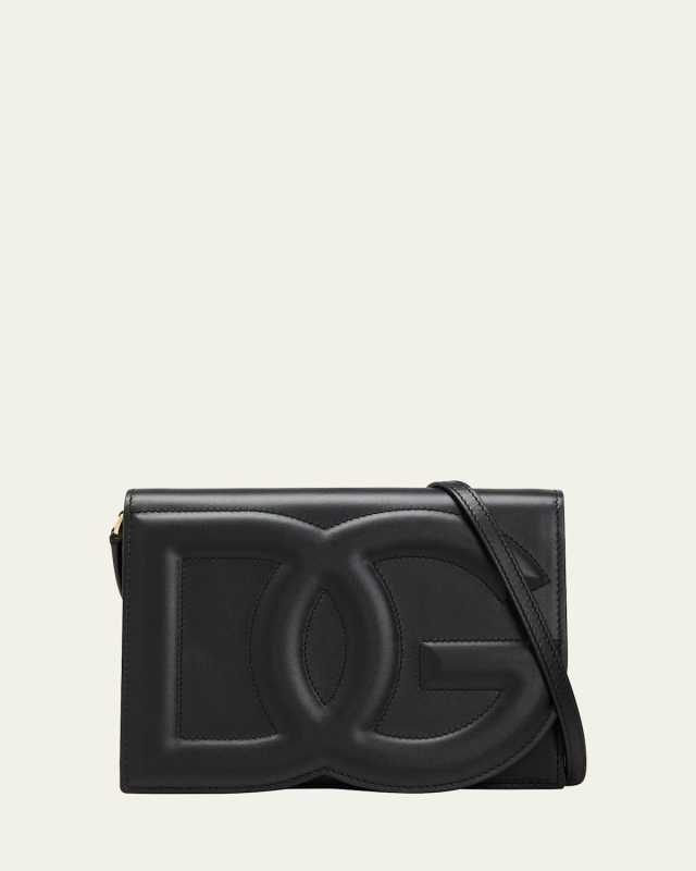 DG Logo Flap Leather Shoulder Bag