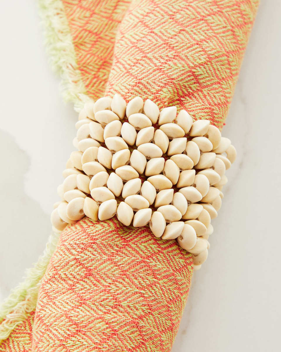 Floral Wood Cuff Napkin Ring
