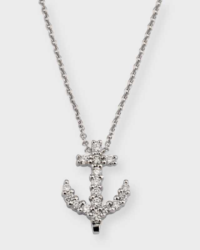 Anchor Tiny Treasure Necklace in White Gold