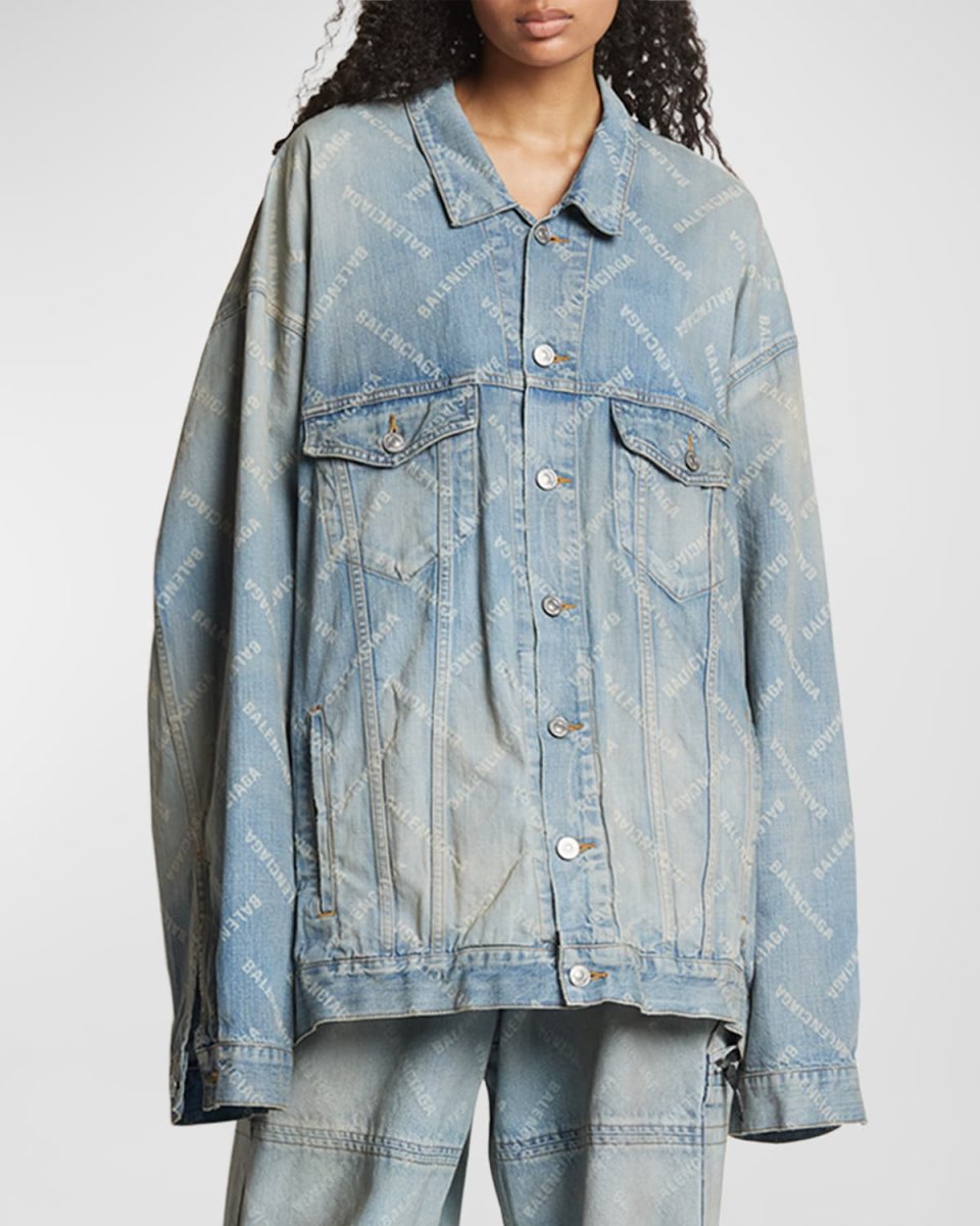Bal Diagonal Allover Oversized Jacket