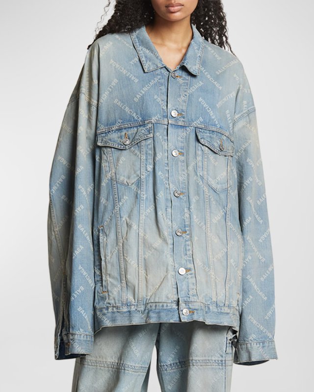 Bal Diagonal Allover Oversized Jacket
