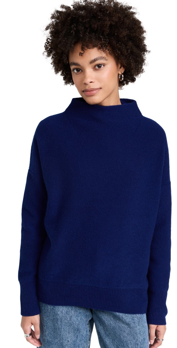 Vince Boiled Funnel Neck Pullover Caspian