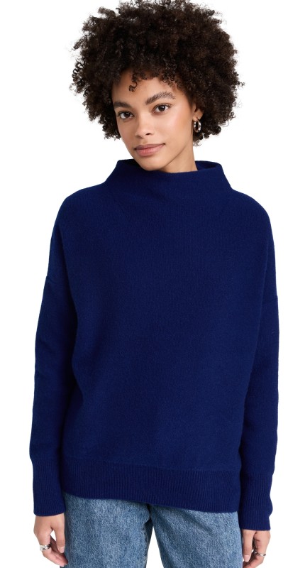 Vince Boiled Funnel Neck Pullover Caspian