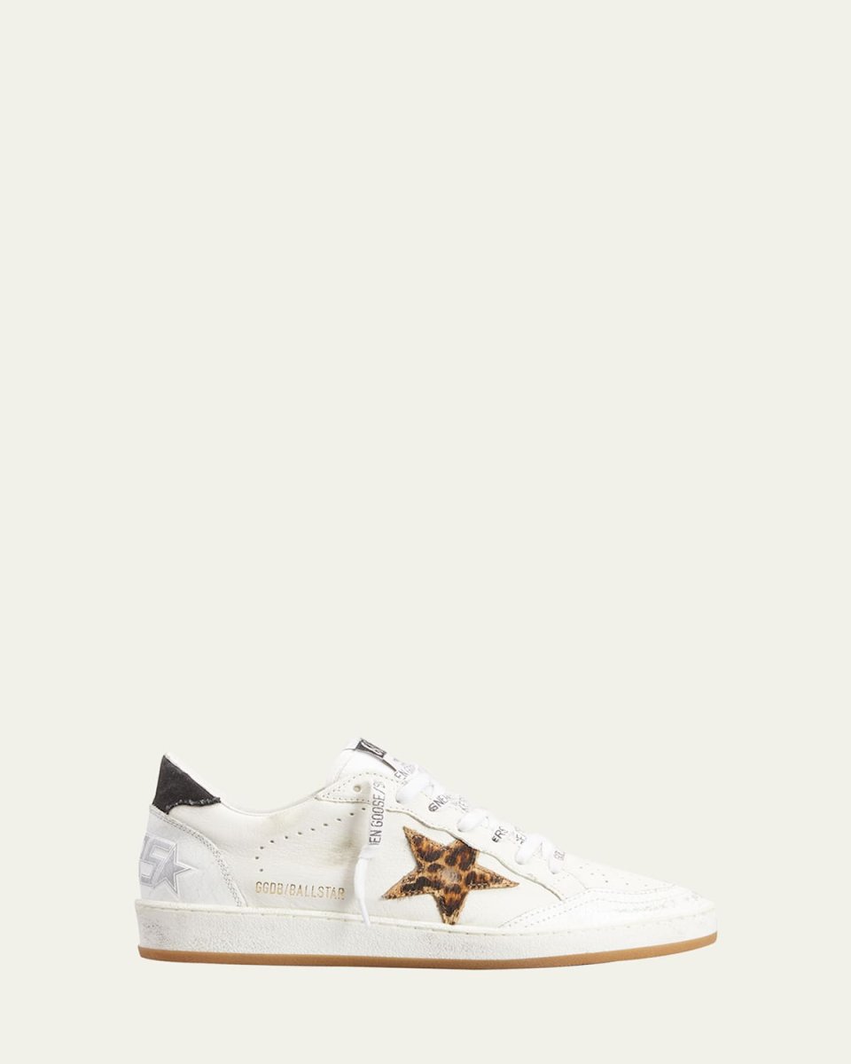 Ball Star Leopard Leather Sneakers