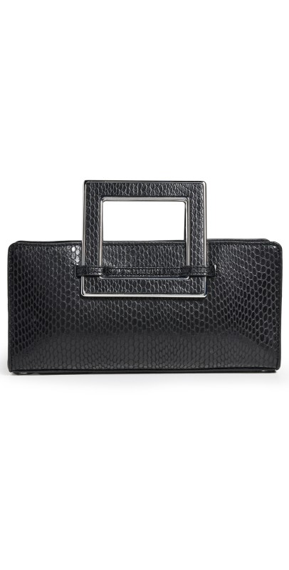 STAUD Shirley Metal Handle Clutch Black