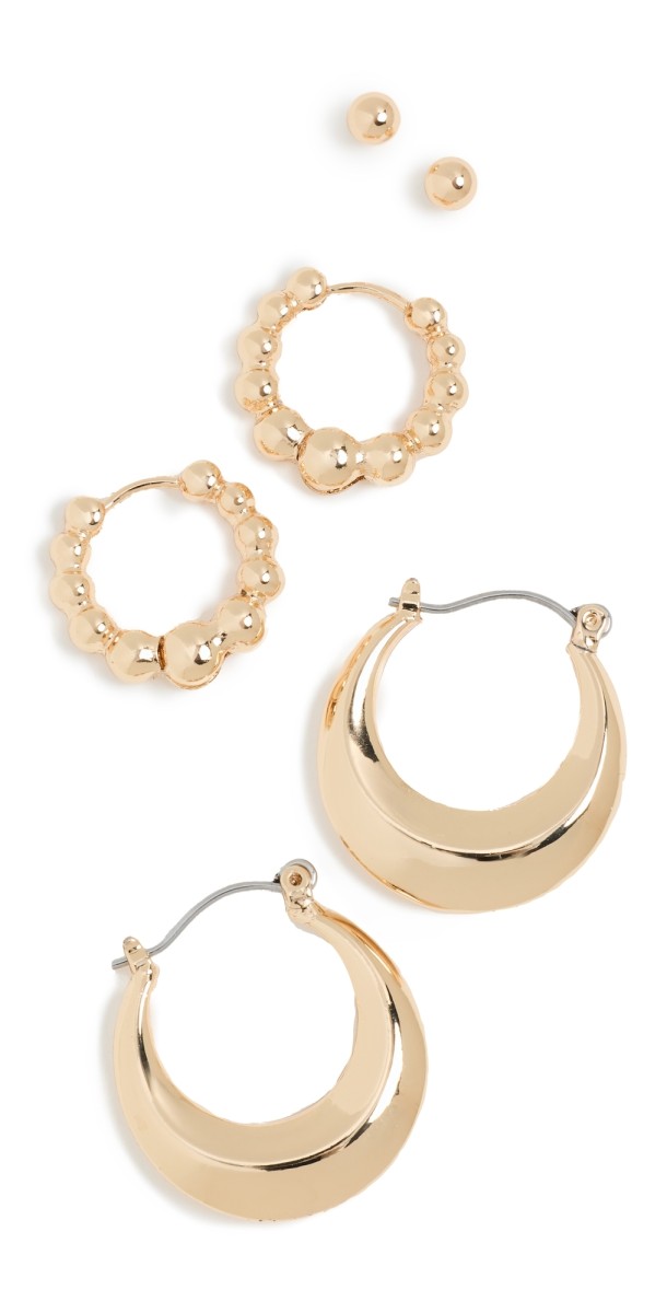 Argento Vivo Gold Earring Trio Gold