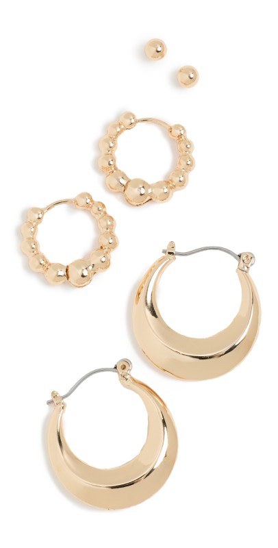 Argento Vivo Gold Earring Trio Gold