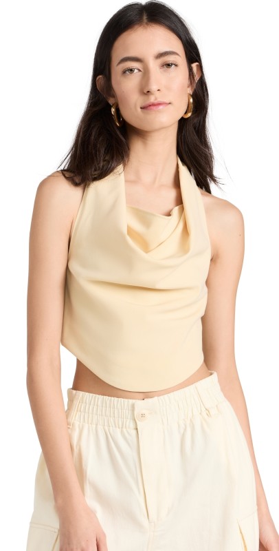 ROKH Halter Neck Top Lemon