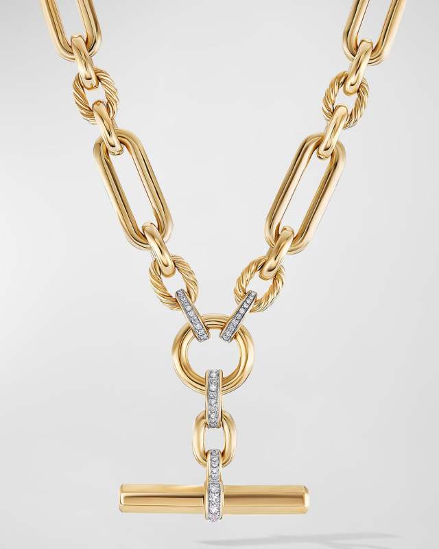 Lexington Chain Necklace with Diamonds in 18K Gold, 9.8mm, 18"L