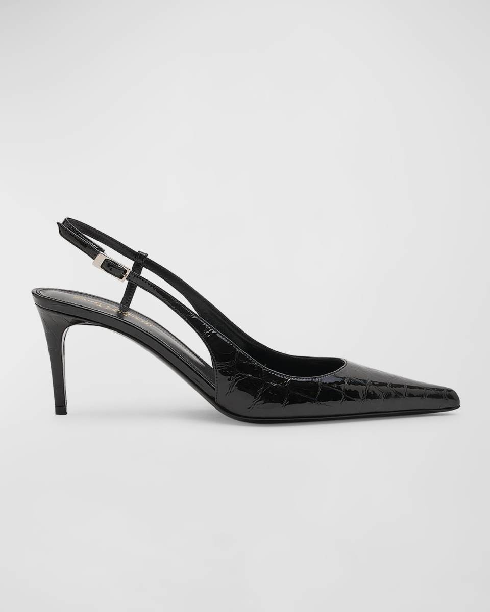 Vendome Croco Slingback Pumps