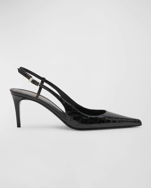 Vendome Croco Slingback Pumps