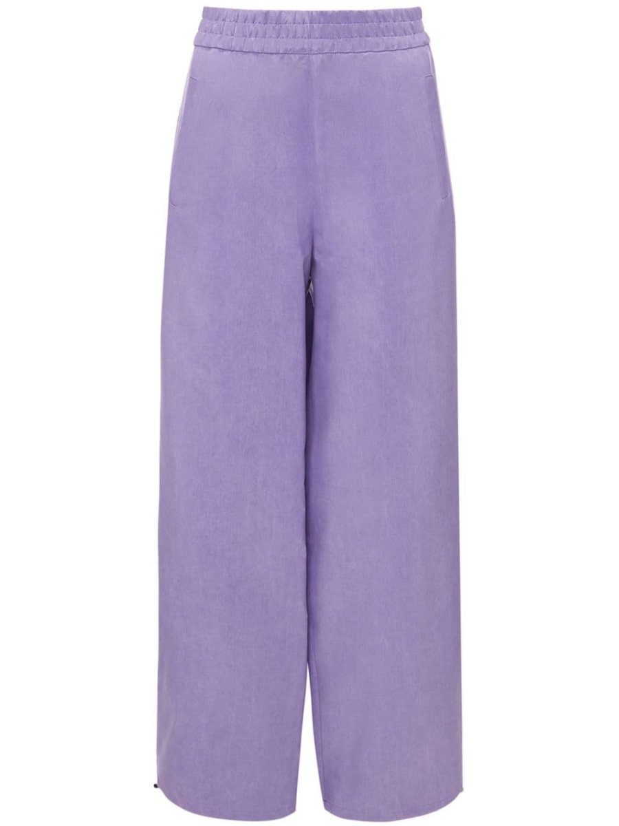 drawstring-hem wide-leg trousers