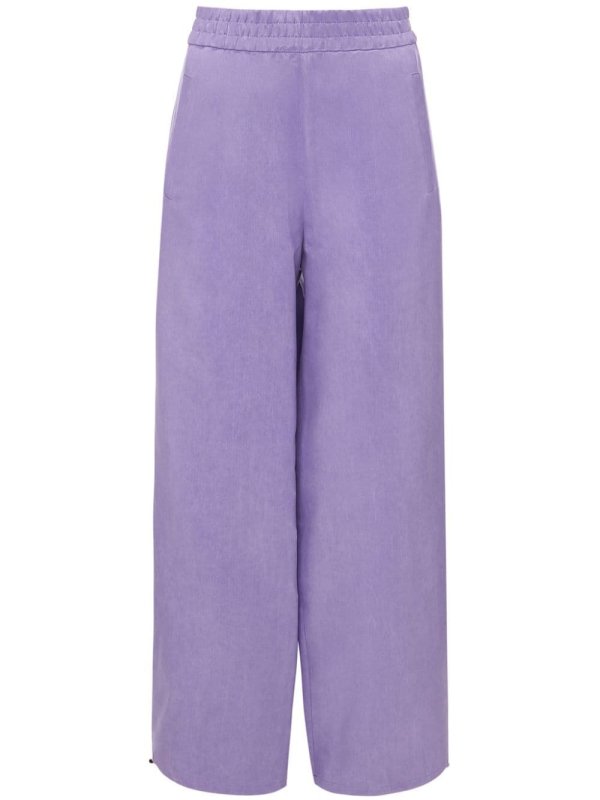 drawstring-hem wide-leg trousers