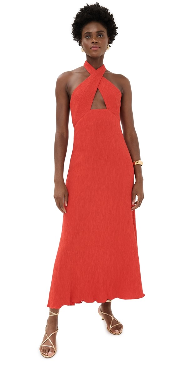 Johanna Ortiz Light Heart Ankle Dress Fire Red