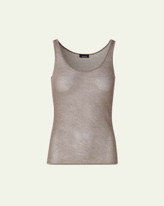 Metallic Grid Knit Tank Top