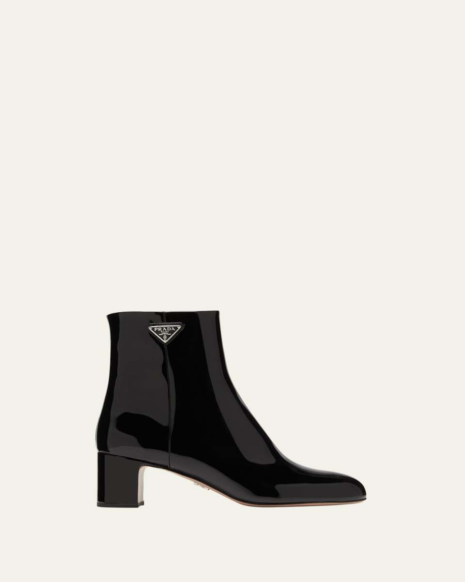 Patent Block-Heel Ankle Booties