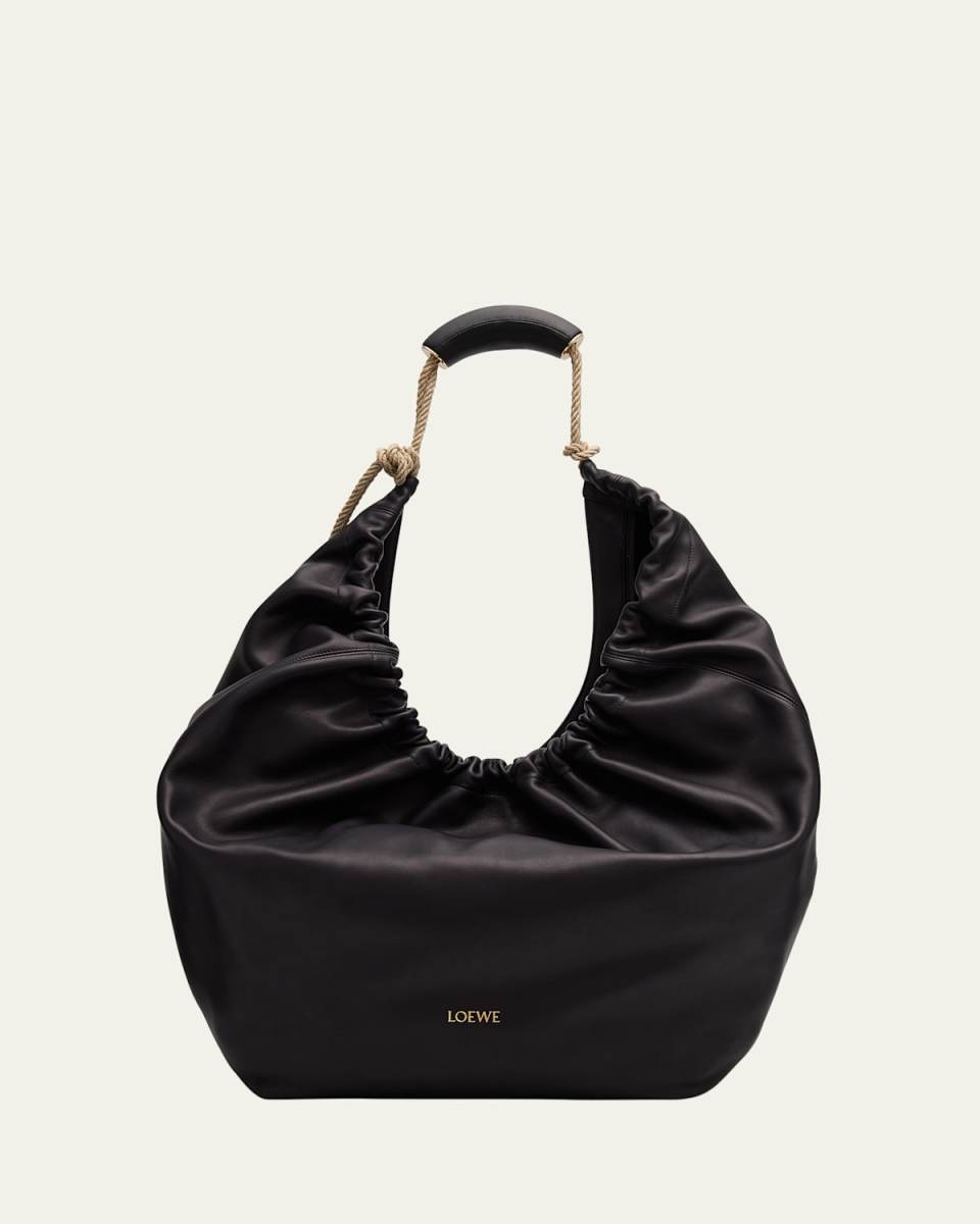 Squeeze XL Hobo Bag in Ruched Calfskin