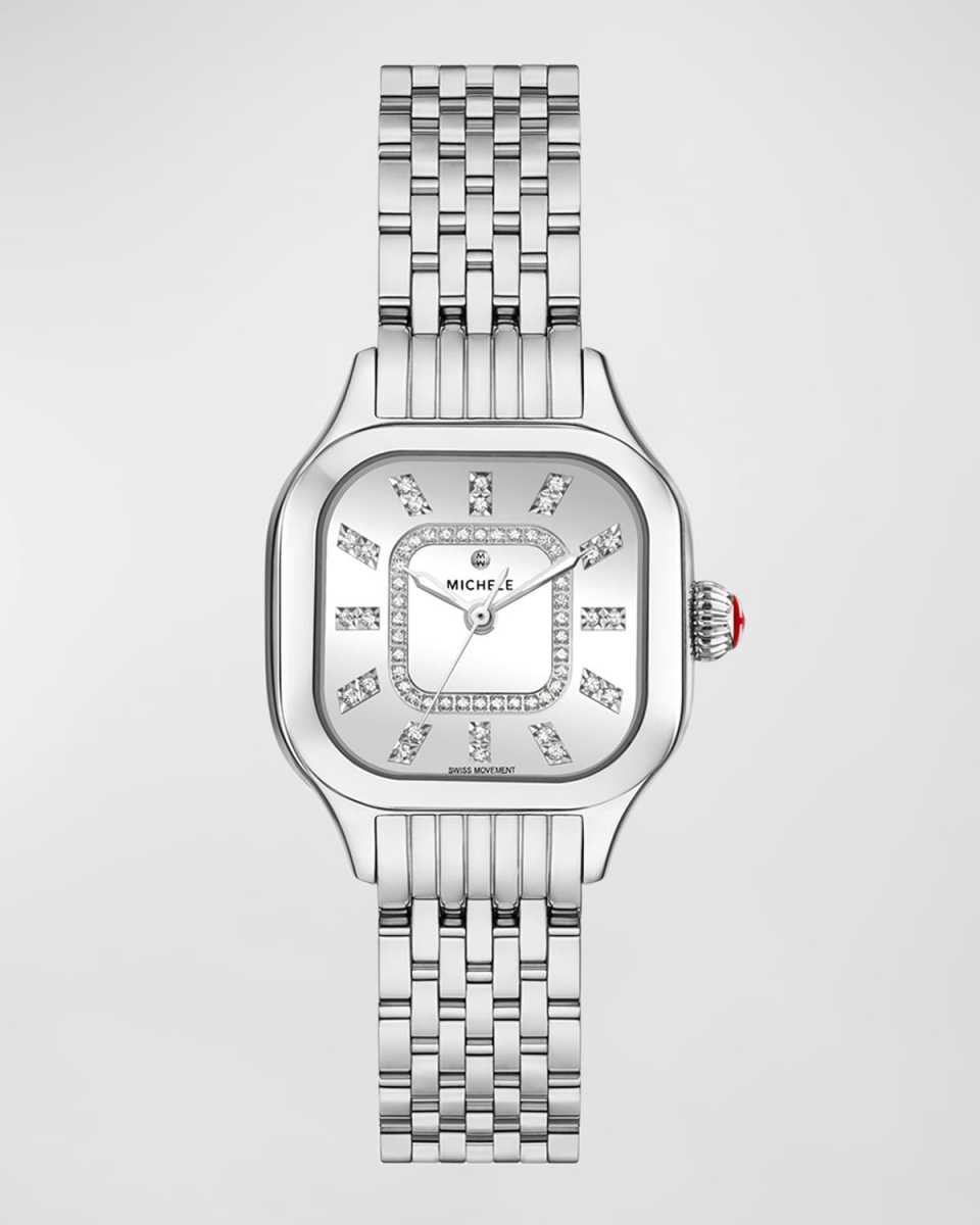 Meggie Diamond Dial High Shine Watch, Stainless Steel