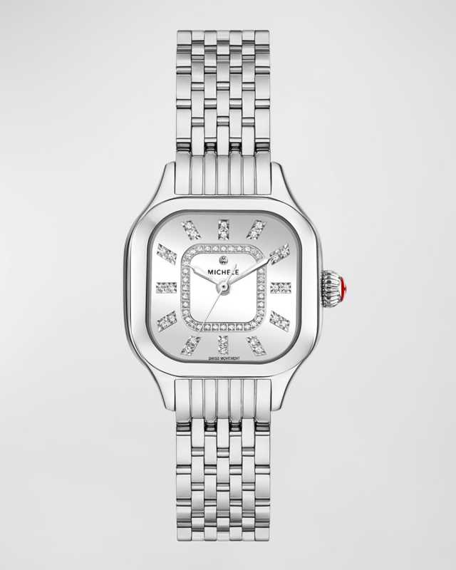 Meggie Diamond Dial High Shine Watch, Stainless Steel