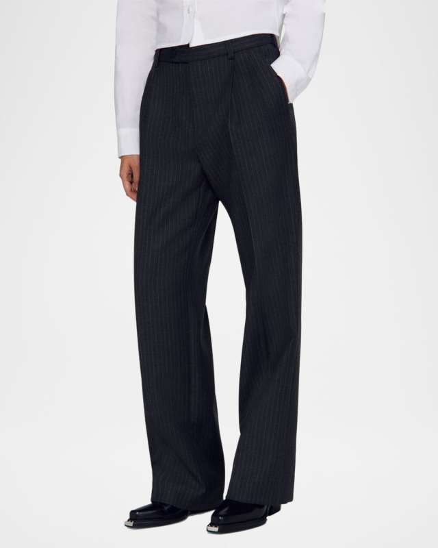 Kelina Pinstripe Oversized Wool Trousers