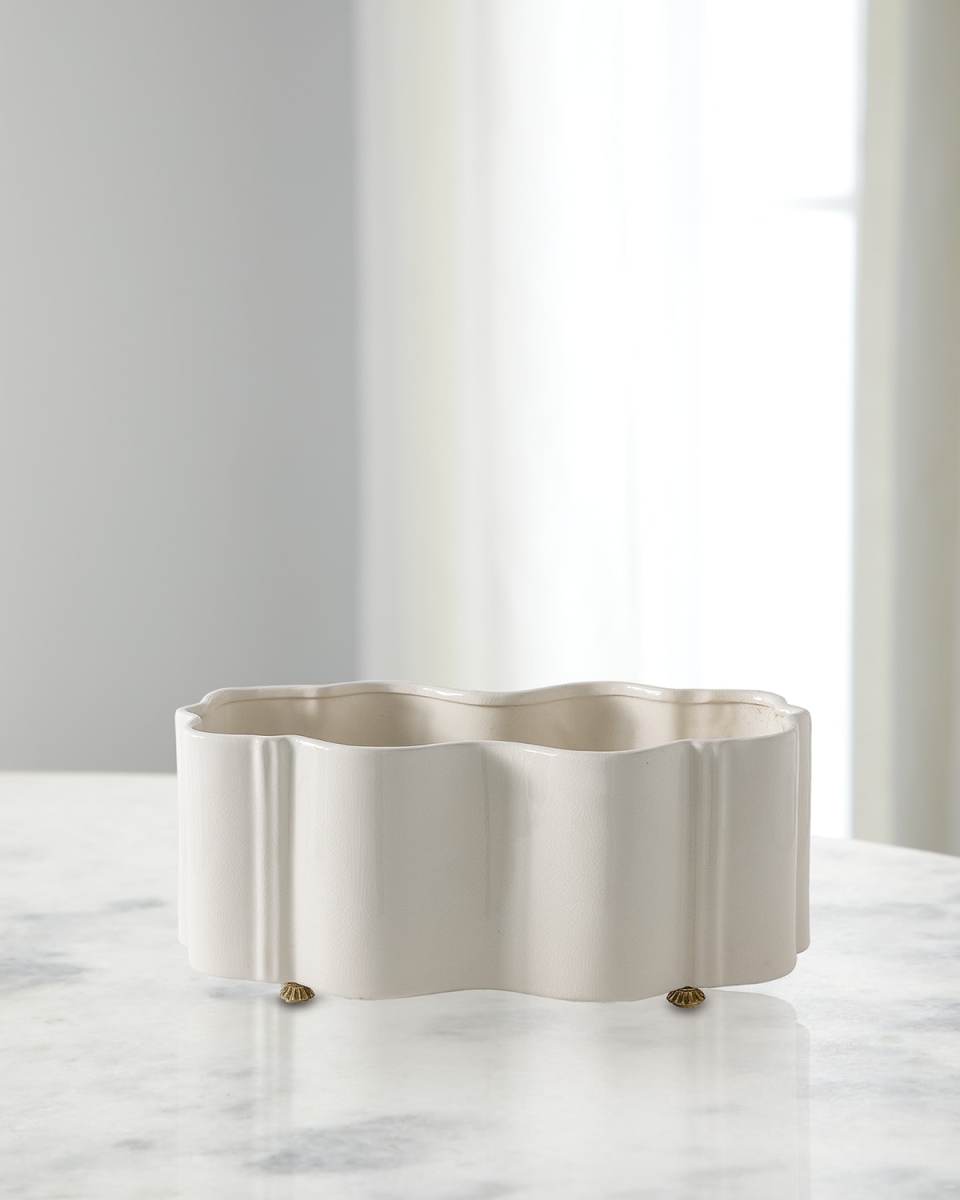 Tuscan Celadon Scallop Planter