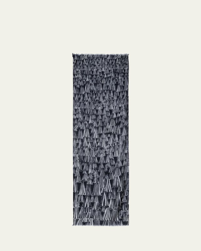 Cashmere Silk Asagao Print Scarf
