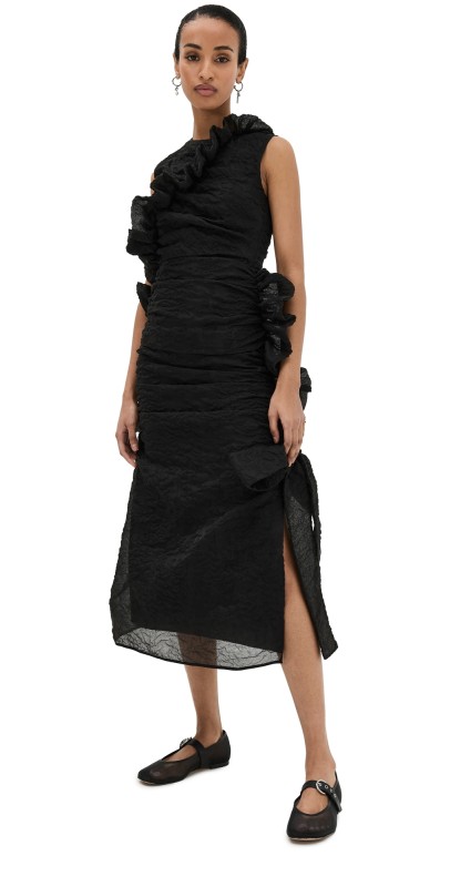 Cecilie Bahnsen Posy Matelassé Gabriella Dress Black