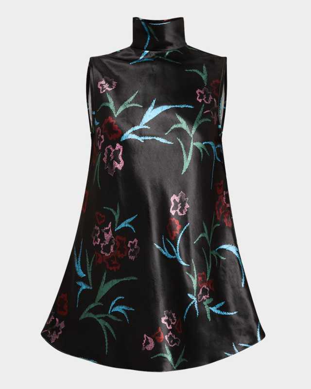 Linen and Silk Floral Print Blouse