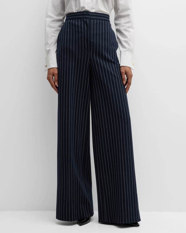 Benito Pinstripe Straight-Leg Trousers