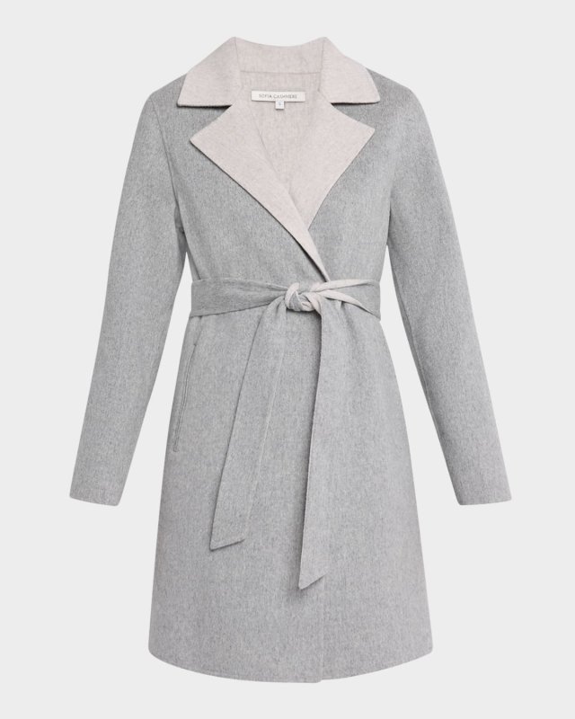 Cashmere-Blend Wrap Coat