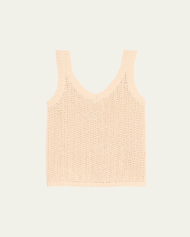 Arrigo Open-Knit V-Neck Tank Top