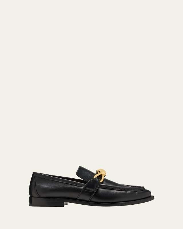 Astaire Metallic Knot Leather Loafers