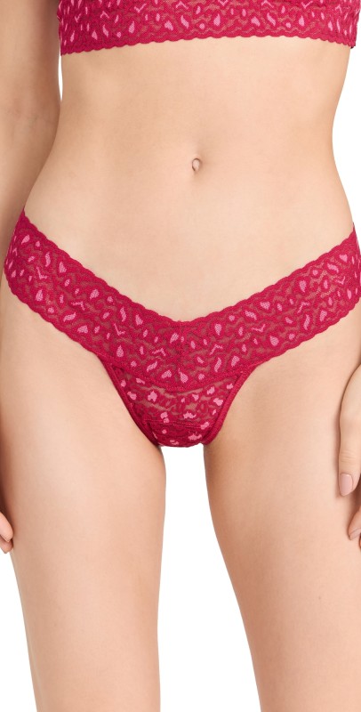 Hanky Panky Cross Dyed Leopard Low Rise Thong Fuscia
