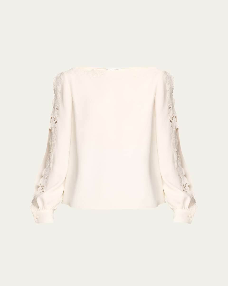 Long-Sleeve Threadwork Embroidered Blouse