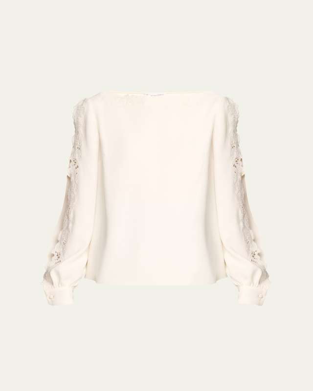 Long-Sleeve Threadwork Embroidered Blouse