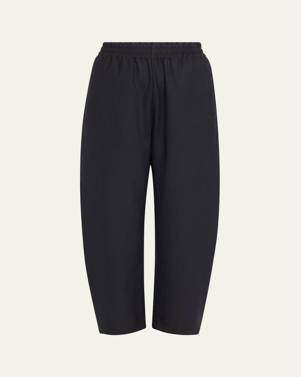 Curve-Leg Cropped Wool Pants