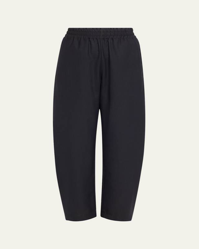 Curve-Leg Cropped Wool Pants