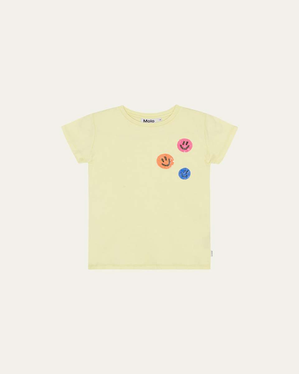 Girl's Ranva T-Shirt W/ Sequin Happy Faces, Size 7-14