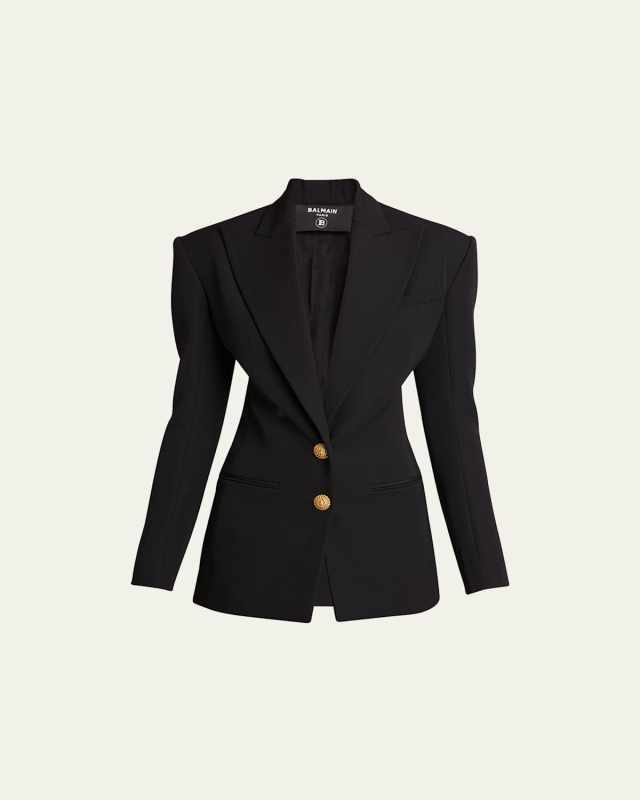Two-Button Fitted Blazer Jacket