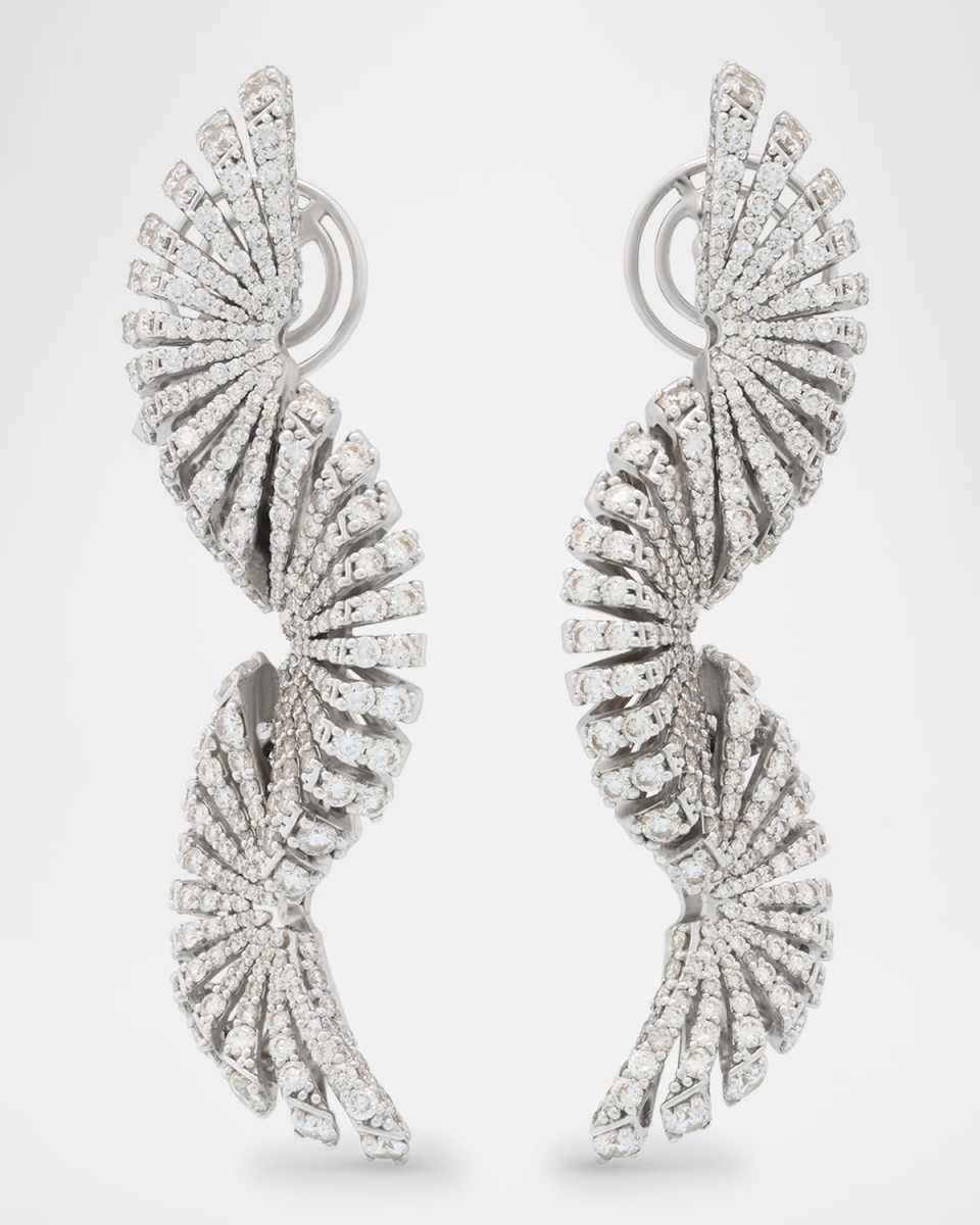 18K white Gold Pavé Diamond Dangle Earrings
