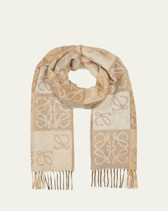 Anagram Logo Cashmere-Blend Scarf