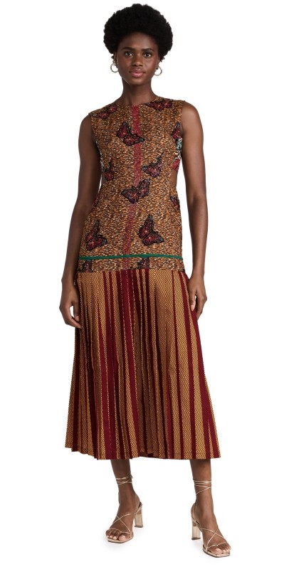 Lisa Folawiyo Kaleidoscope Pleated Dress Multi
