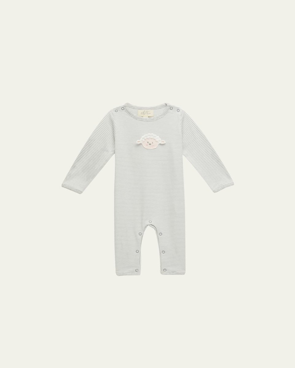 Kid's Layla Lamb Crocheted Playsuit, Size Newbor