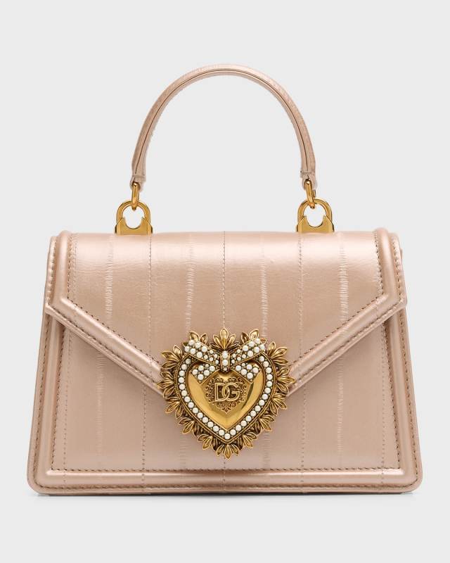 Devotion Mini Metallic Striped Top-Handle Bag