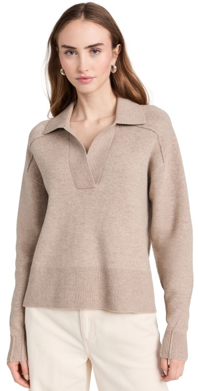 rag & bone Bridget Polo Pullover Oatmeal