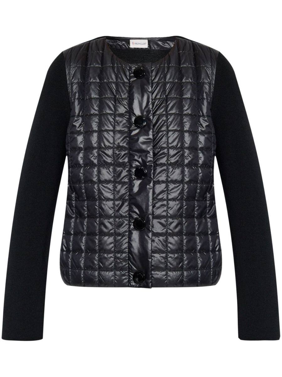 padded wool cardigan