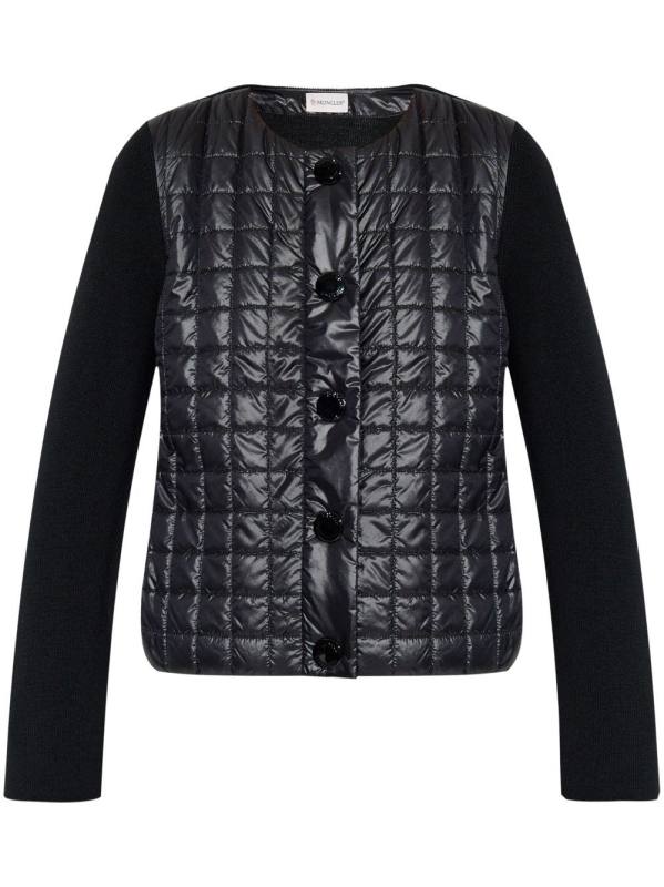 padded wool cardigan