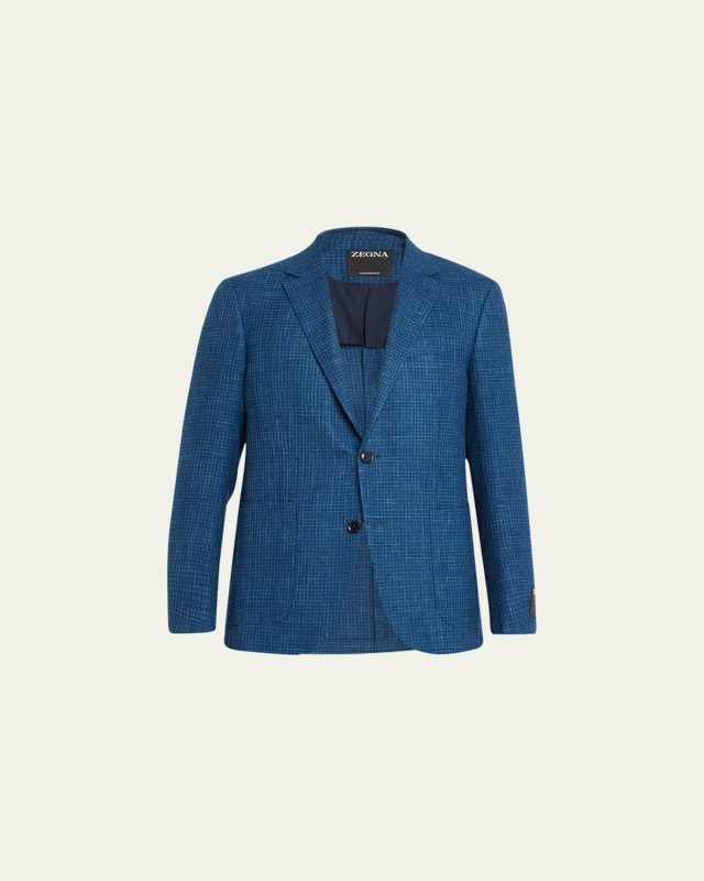 Men's Freeway Textured Check Crossover Sport Jacket
