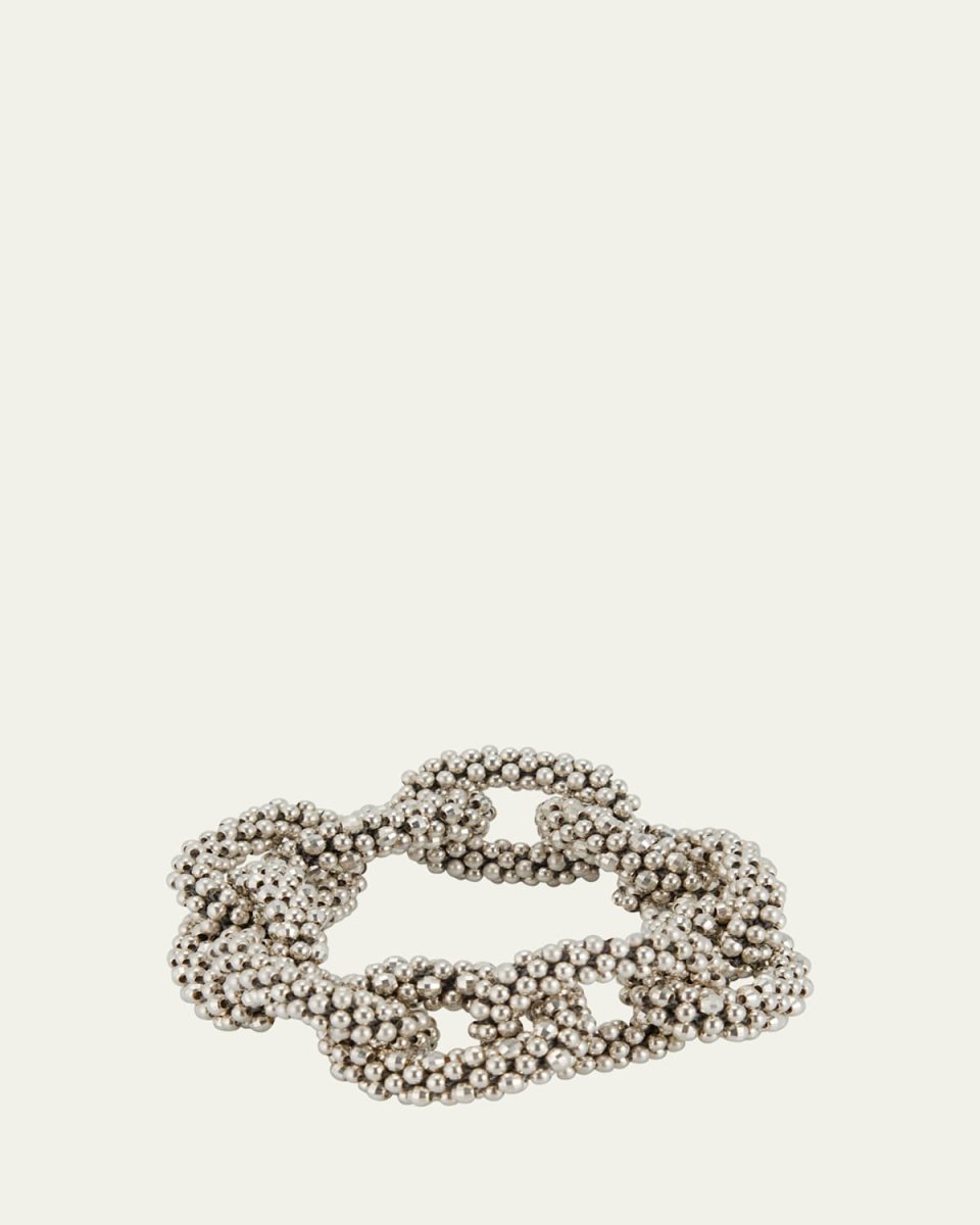 Silver Beaded Link Bracelet